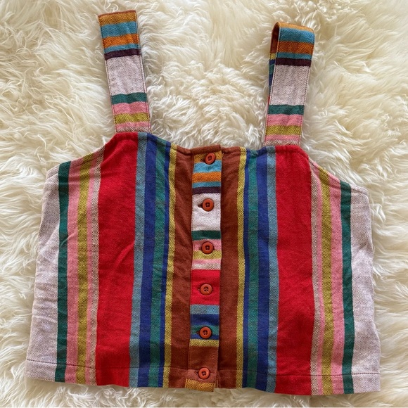 Ace&Jig becca top in cocktail size M cotton stripes EUC tank button down red - Picture 2 of 4